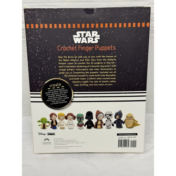 Star Wars Crochet Finger Puppets Complete Kit -Vader, Leia, Yoda, Skywa… - Picture 2 of 8